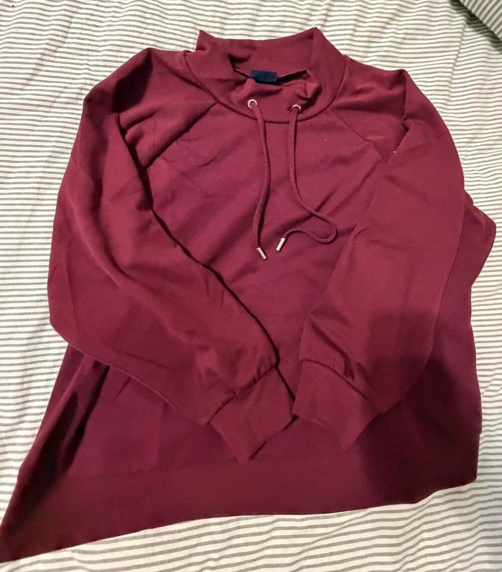 Scoop Sweatshirt XL Burgundy Hoodie Lounge Set